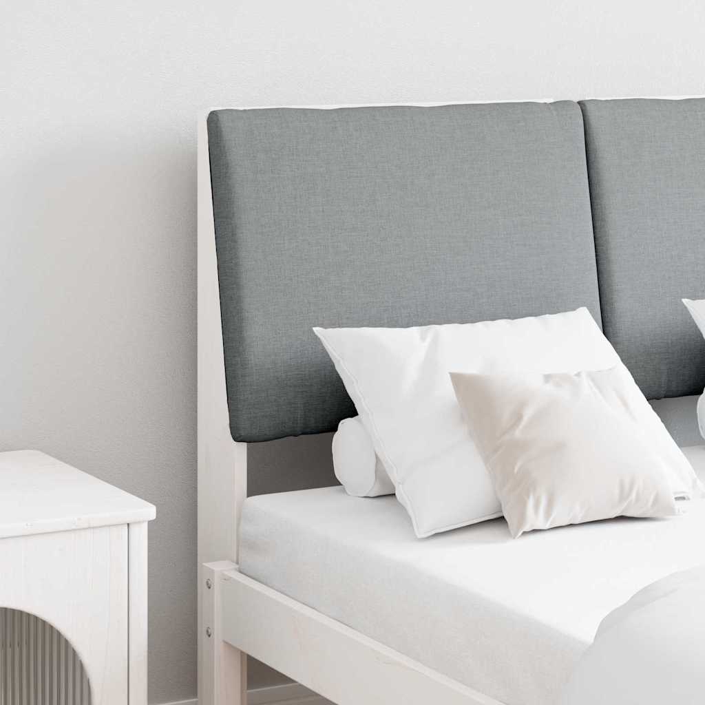 Paturi si accesorii - Tăblie tapițată Gri deschis 135 cm Lemn de pin masiv