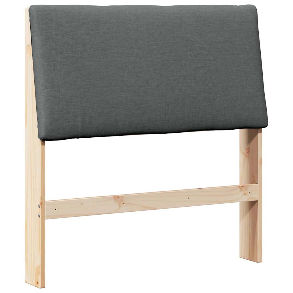 vidaXL Gestoffeerd hoofdbord Donkergrijs 100 cm Massief grenenhout bruin, foto 3