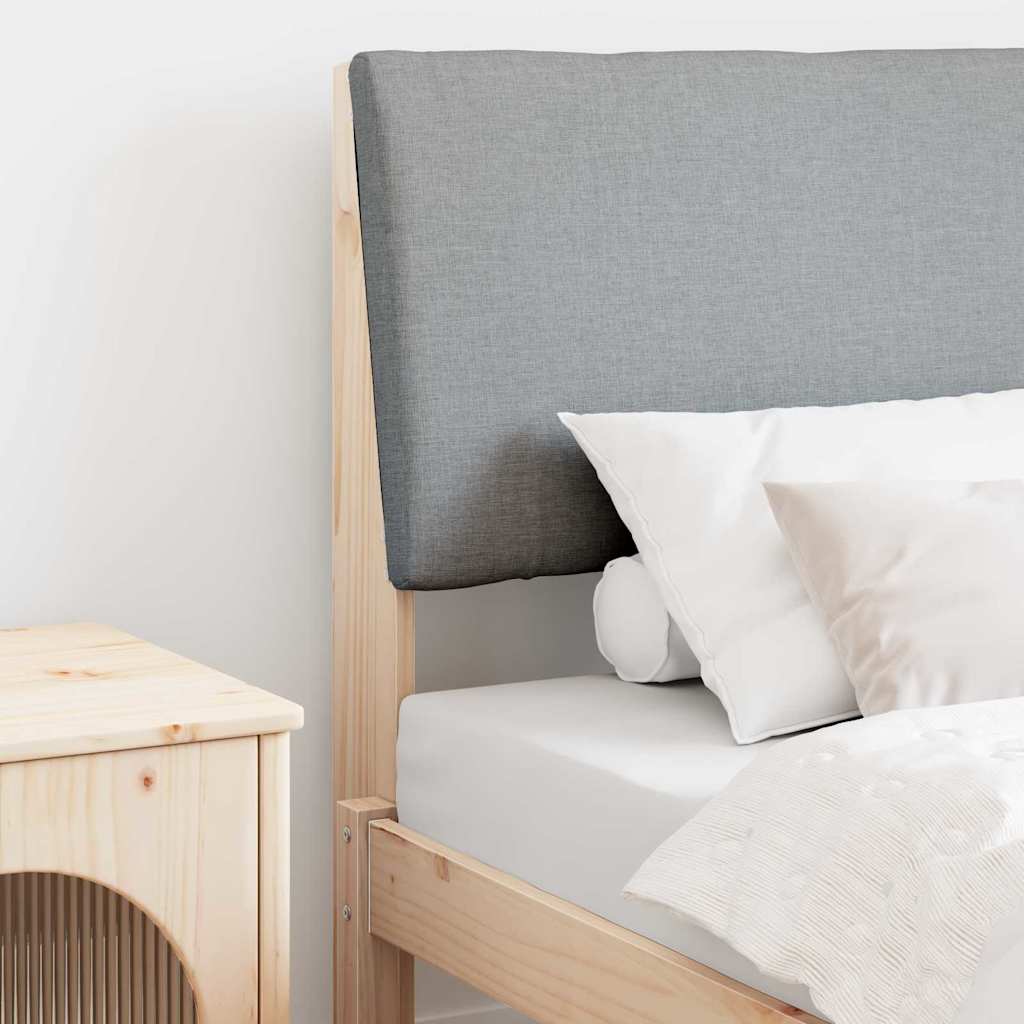 Tăblii de pat - Tăblie tapițată Gri deschis 75 cm Lemn de pin masiv