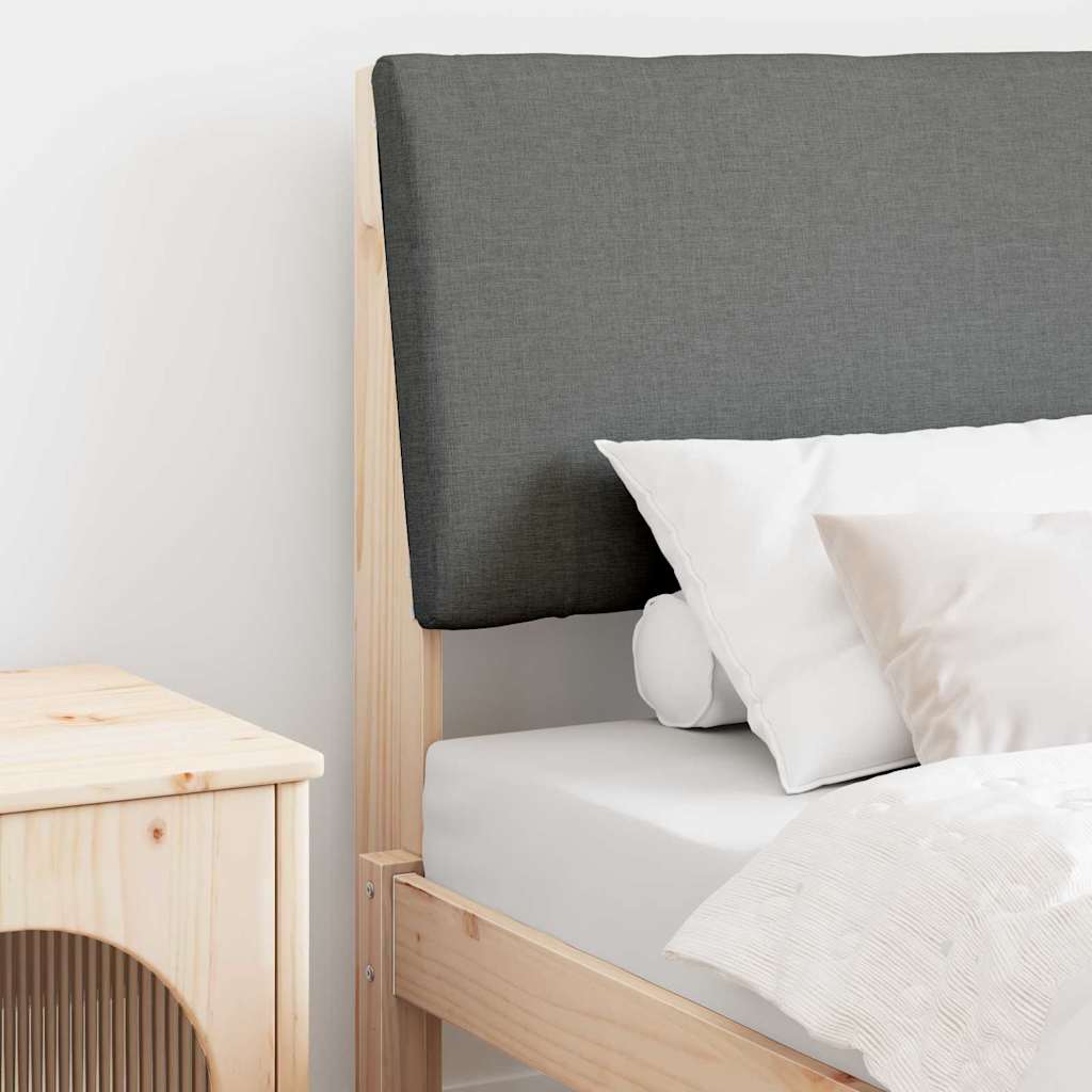Tăblii de pat - Tăblie tapițată Gri închis 75 cm Lemn de pin masiv