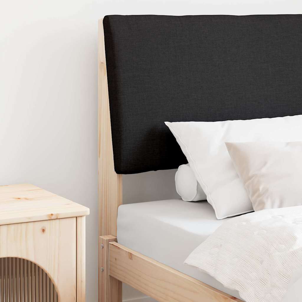 Tăblii de pat - Tăblie tapițată Negru 75 cm Lemn de pin masiv