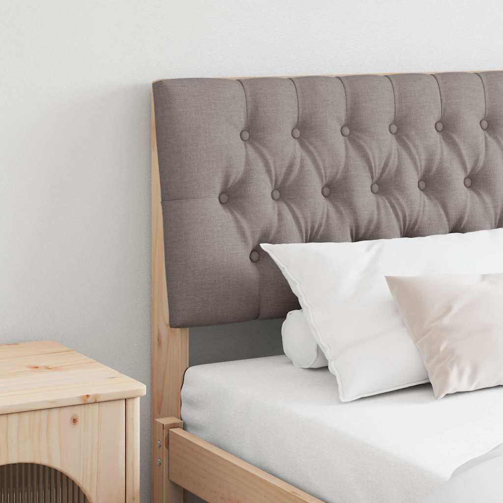 Tăblii de pat - Tăblie tapițată Gri taupe 200 cm Lemn de pin masiv