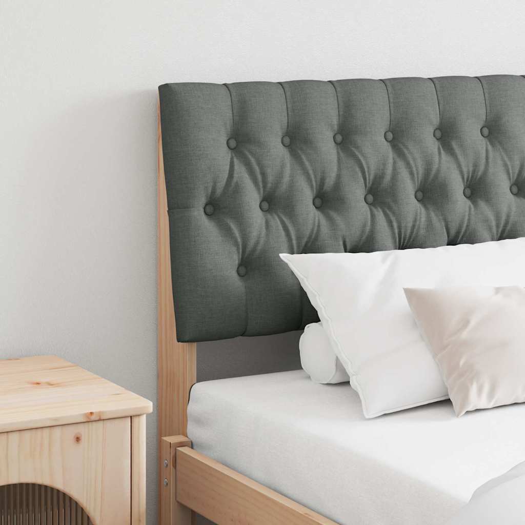 Tăblii de pat - Tăblie tapițată Gri închis 180 cm Lemn de pin masiv