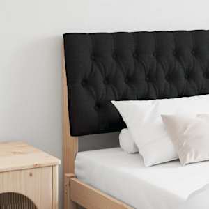 Tapecirano vzglavje Črna 180 cm Masivno borovo les