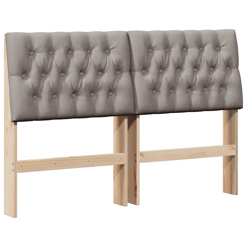 vidaXL Gestoffeerd hoofdbord Taupe 135 cm Massief grenenhout, foto 3
