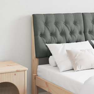 Tapecirano vzglavje Temno siva 120 cm Masivno borovo les