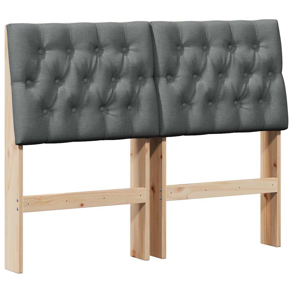 vidaXL Gestoffeerd hoofdbord Donkergrijs 120 cm Massief grenenhout bruin, foto 3