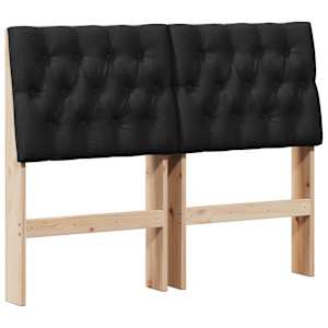 Čalouněné čelo postele Černá 120 cm Masivní borové dřevo - obrázek 2