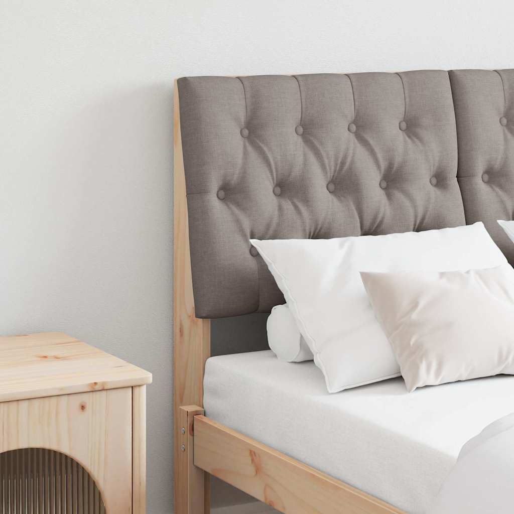 Paturi si accesorii - Tăblie tapițată Gri taupe 120 cm Lemn de pin masiv