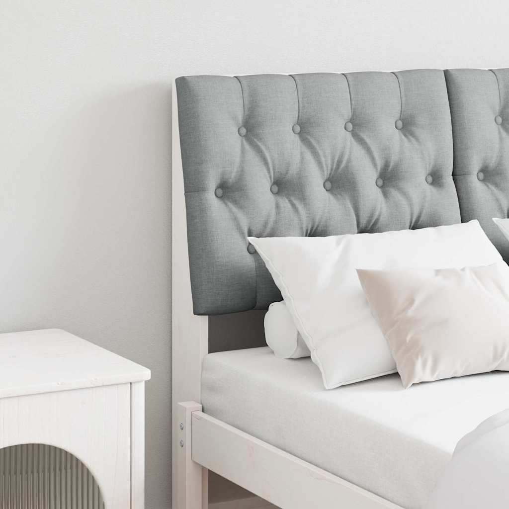 Paturi si accesorii - Tăblie tapițată Gri deschis 120 cm Lemn de pin masiv