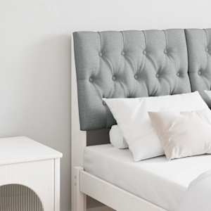 Tapecirano vzglavje Svetlo siva 120 cm Masivno borovo les