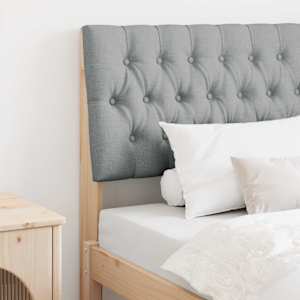 Tapecirano vzglavje Svetlo siva 90 cm Masivno borovo les