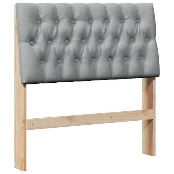 vidaXL Polsterdatud voodiots Helehall 90 cm Tahke m&auml;nd