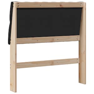 Čalouněné čelo postele Černá 90 cm Masivní borové dřevo - obrázek 6