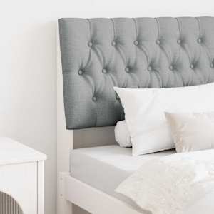 Tapecirano vzglavje Svetlo siva 90 cm Masivno borovo les