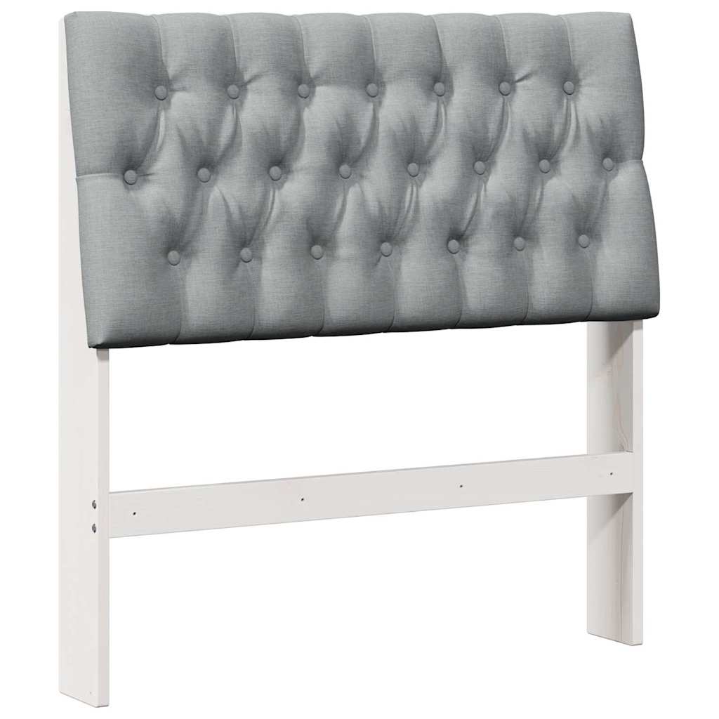 vidaXL Gestoffeerd hoofdbord Lichtgrijs 90 cm Massief grenenhout wit, foto 3