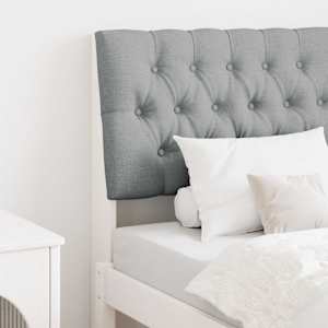 Tapecirano vzglavje Svetlo siva 75 cm Masivno borovo les