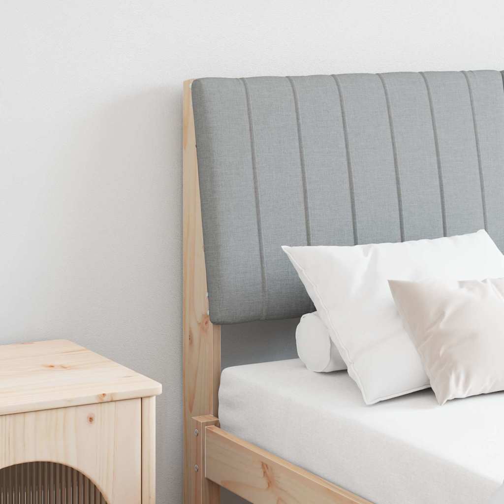 Tăblii de pat - Tăblie tapițată Gri deschis 135 cm Lemn de pin masiv