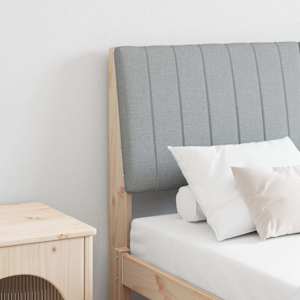 Tapecirano vzglavje Svetlo siva 135 cm Masivno borovo les