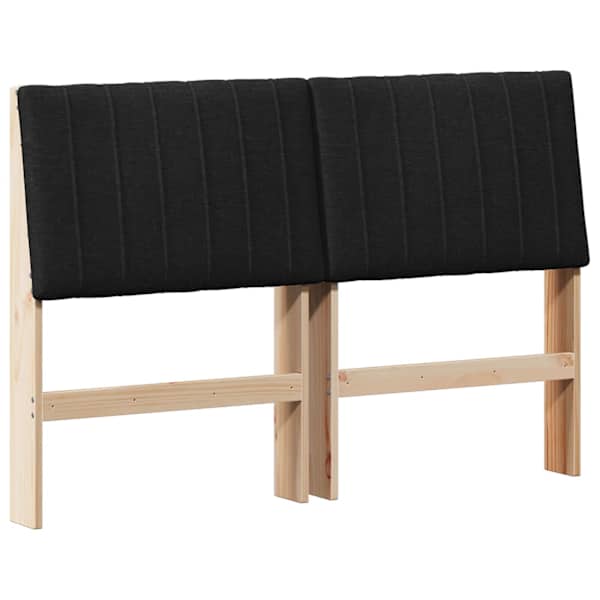 vidaXL Polsterdatud voodiots Must 135 cm Tahke m&auml;nd