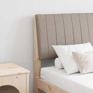 Tapecirano vzglavje Taupe 135 cm Masivno borovo les