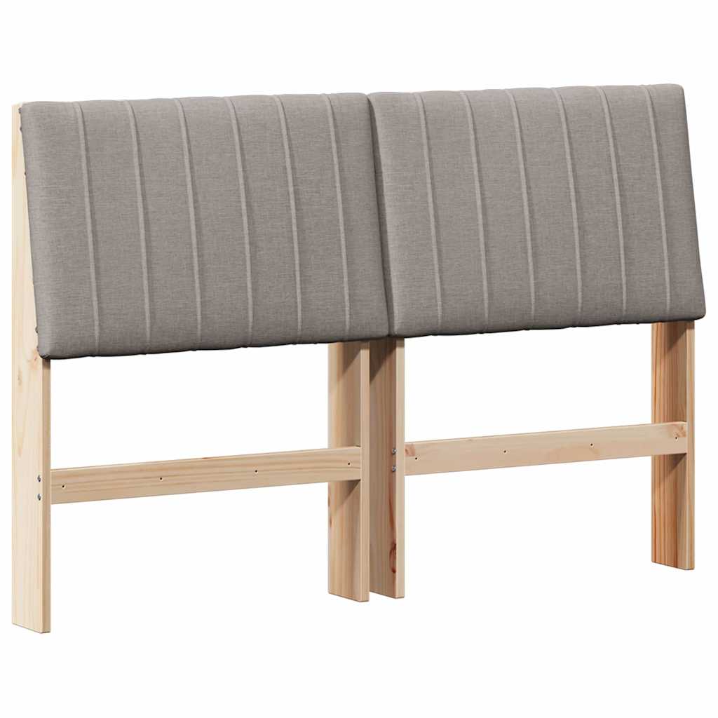 vidaXL Polsterdatud voodiots Pruunikashall 135 cm Tahke mänd-image-879402