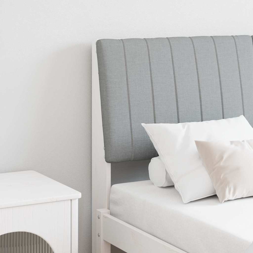 Tăblii de pat - Tăblie tapițată Gri deschis 135 cm Lemn de pin masiv