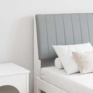 Tapecirano vzglavje Svetlo siva 135 cm Masivno borovo les