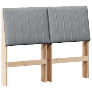 Čalouněné čelo postele Světle šedá 120 cm Masivní borové dřevo - obrázek 2