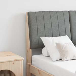 Tapecirano vzglavje Temno siva 120 cm Masivno borovo les