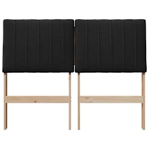 Čalouněné čelo postele Černá 120 cm Masivní borové dřevo - obrázek 4