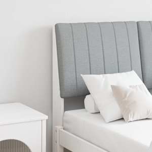 Tapecirano vzglavje Svetlo siva 120 cm Masivno borovo les