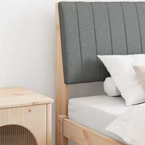 Tapecirano vzglavje Temno siva 100 cm Masivno borovo les