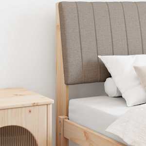 Tapecirano vzglavje Taupe 100 cm Masivno borovo les