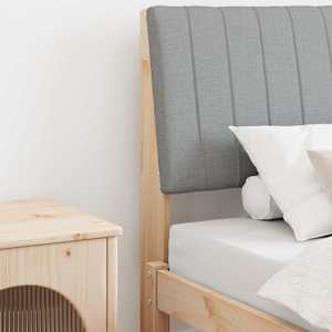 Tapecirano vzglavje Svetlo siva 90 cm Masivno borovo les