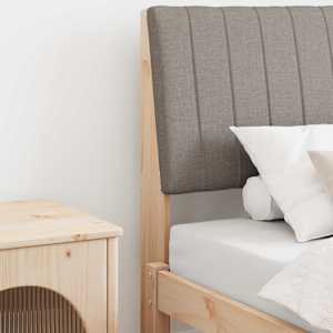 Tapecirano vzglavje Taupe 90 cm Masivno borovo les
