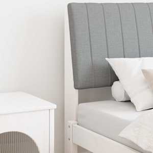 Tapecirano vzglavje Svetlo siva 90 cm Masivno borovo les