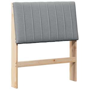 Čalouněné čelo postele Světle šedá 80 cm Masivní borové dřevo - obrázek 2
