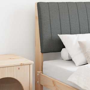 Tapecirano vzglavje Temno siva 80 cm Masivno borovo les