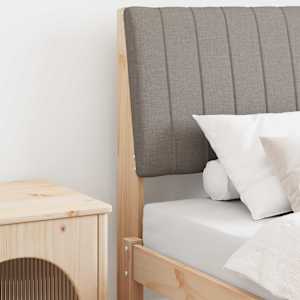 Tapecirano vzglavje Taupe 80 cm Masivno borovo les