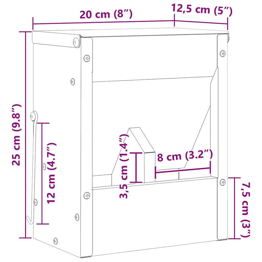 Konijnenvoer Zilver 20 x 12,5 x 25 cm Gegalvaniseerd staal image 12