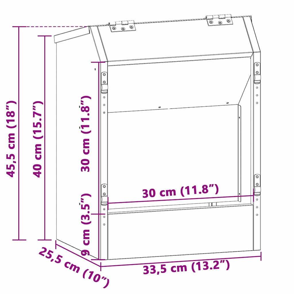 Konijnenvoer Zwart 64,5 x 25,5 x 45,5 cm Koudgewalst Staal image 12