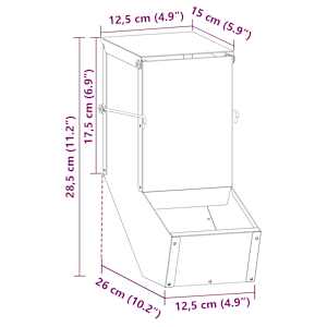 Krmítko pro králíky Černá 12,5 x 26 x 28,5 cm - obrázek 13