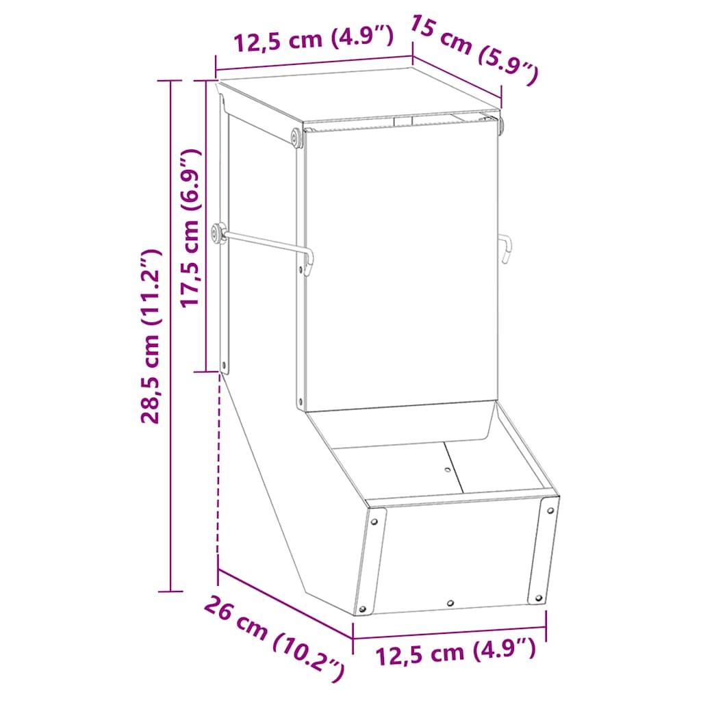 Konijnenvoer Zilver 17.5 x 26 x 28.5 cm Gegalvaniseerd staal image 12