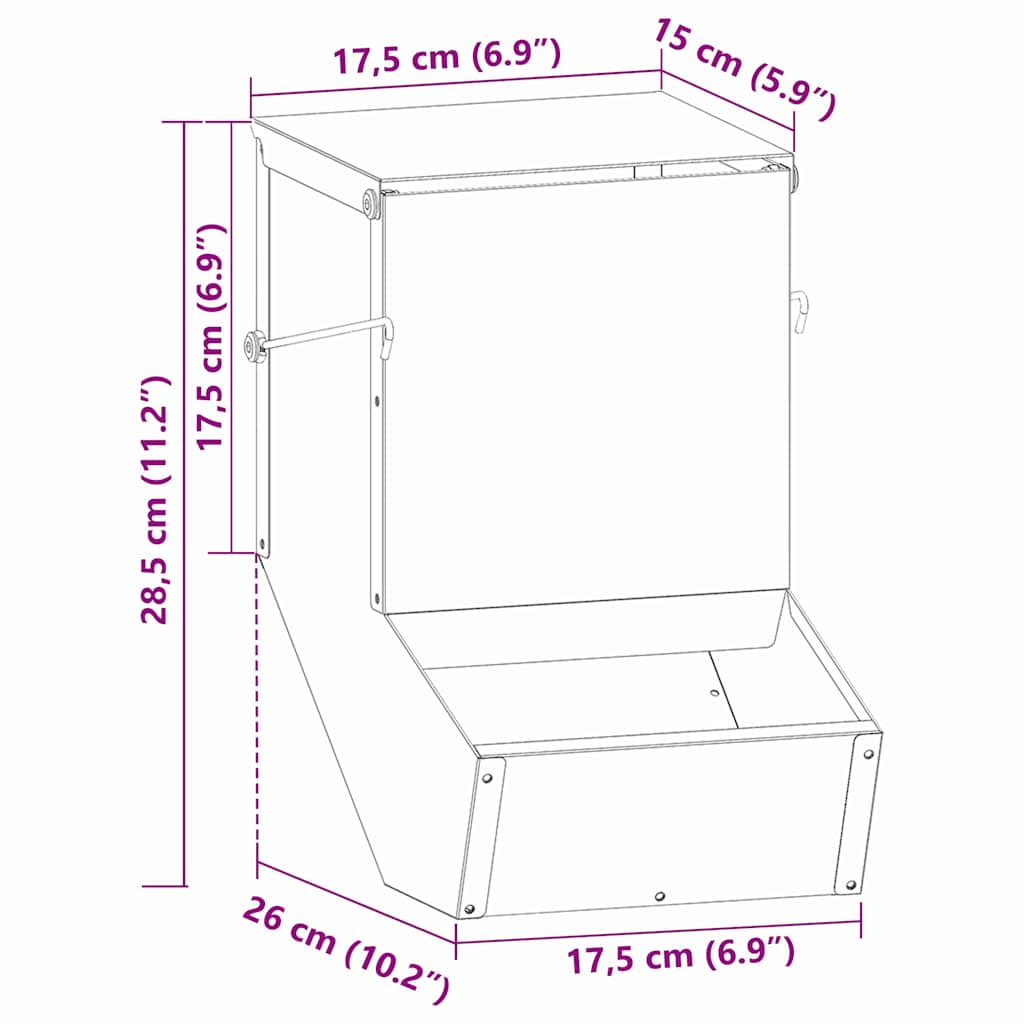 Konijnenvoer Zilver 17.5 x 26 x 28.5 cm Gegalvaniseerd staal image 12