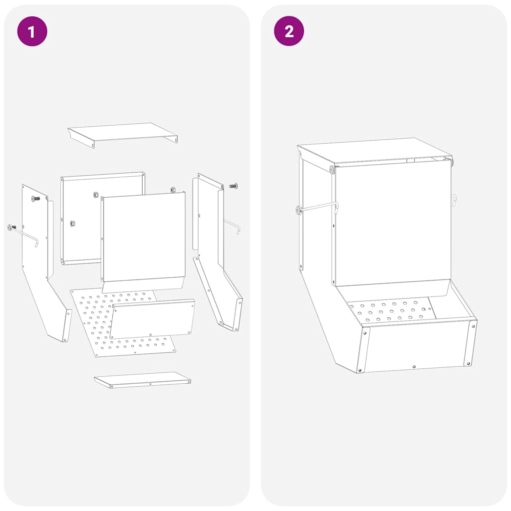 Konijnenvoer Zwart 17,5 x 26 x 28,5 cm Koudgewalst Staal image 12
