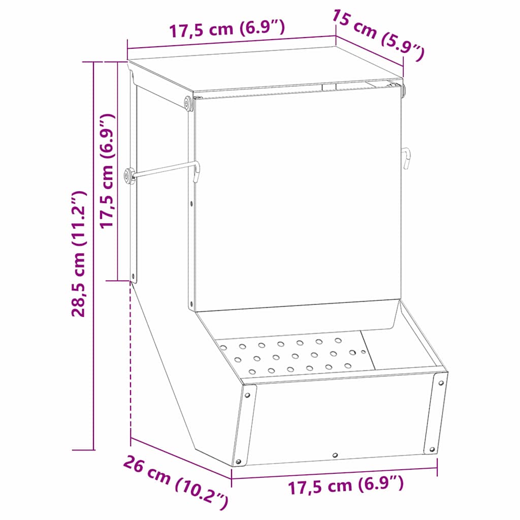 Konijnenvoer Zilver 17,5 x 26 x 28,5 cm Gegalvaniseerd staal image 12