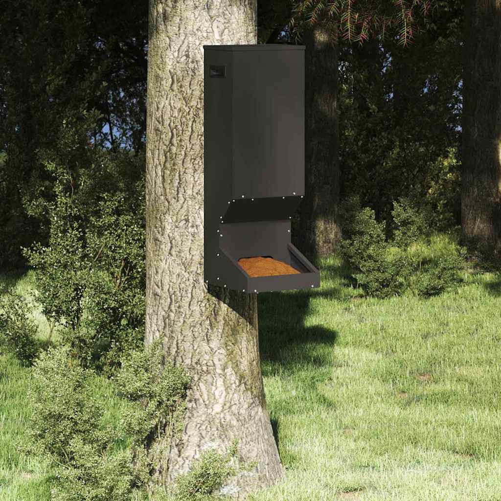 vidaXL Feeder pentru cerbi Negru 28 x 30 x 80 cm Oțel Laminat la Rece