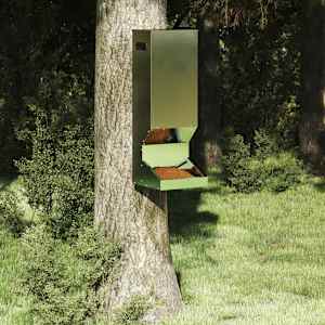 Hranilnica za jelene srebrna 28 x 30 x 80 cm Cinkana jeklena