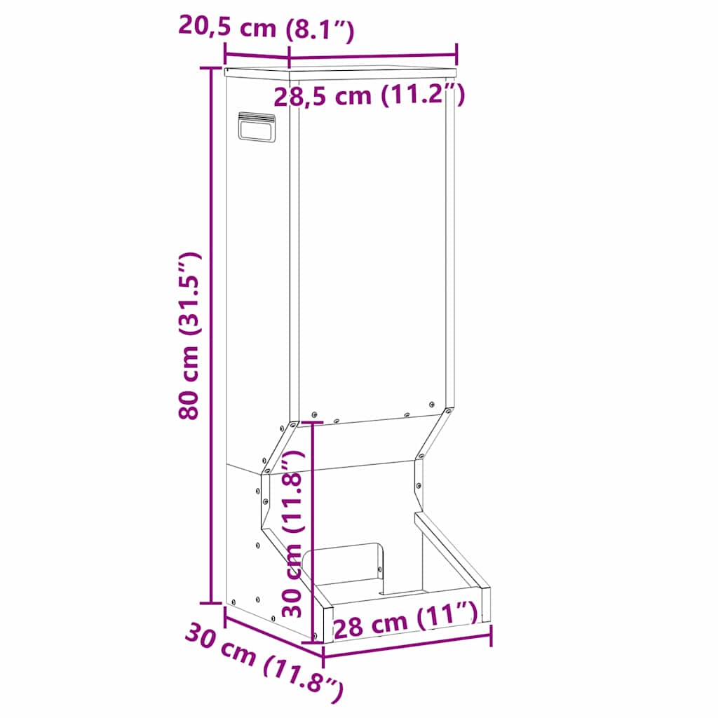 Hertenvoerbak Zilver 28 x 30 x 80 cm Gegalvaniseerd staal image 12